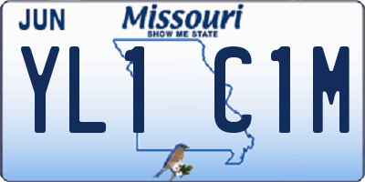 MO license plate YL1C1M