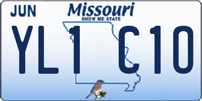 MO license plate YL1C1O