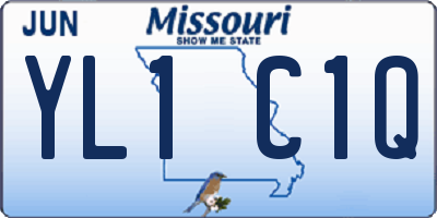 MO license plate YL1C1Q