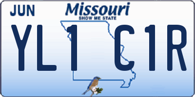 MO license plate YL1C1R