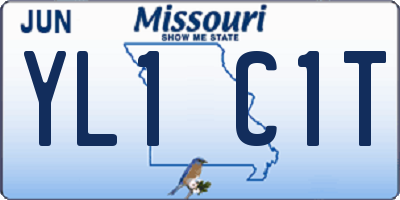 MO license plate YL1C1T