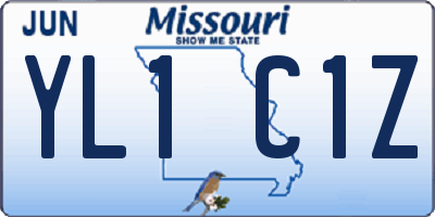 MO license plate YL1C1Z