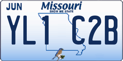MO license plate YL1C2B