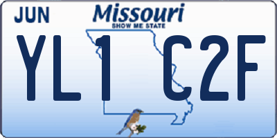 MO license plate YL1C2F