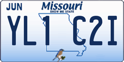 MO license plate YL1C2I