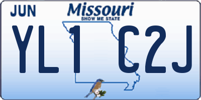 MO license plate YL1C2J