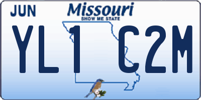 MO license plate YL1C2M