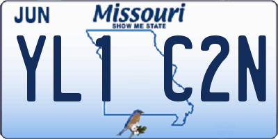 MO license plate YL1C2N