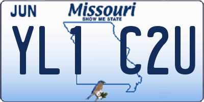 MO license plate YL1C2U