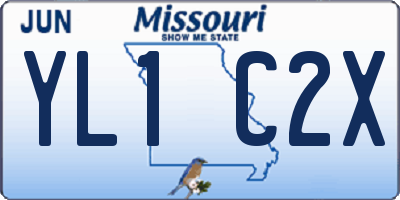 MO license plate YL1C2X