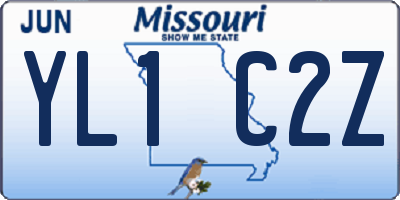 MO license plate YL1C2Z
