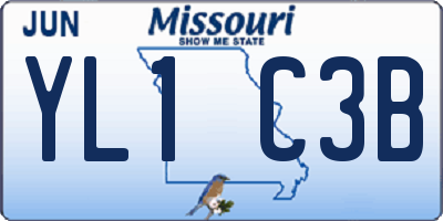 MO license plate YL1C3B