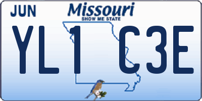 MO license plate YL1C3E