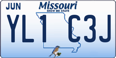 MO license plate YL1C3J