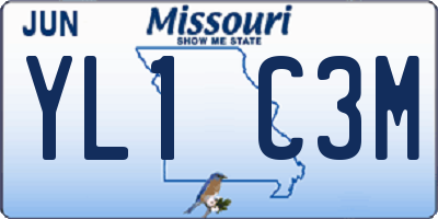 MO license plate YL1C3M