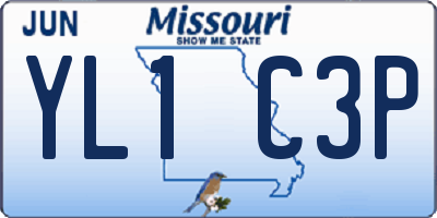 MO license plate YL1C3P