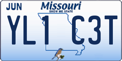 MO license plate YL1C3T