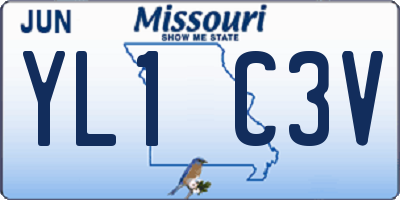 MO license plate YL1C3V