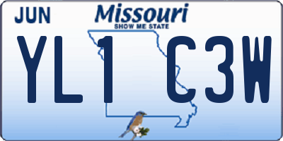 MO license plate YL1C3W