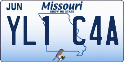 MO license plate YL1C4A