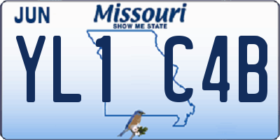 MO license plate YL1C4B