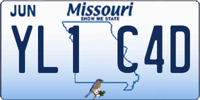 MO license plate YL1C4D