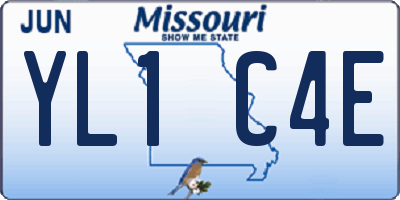 MO license plate YL1C4E