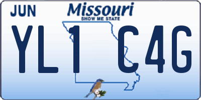 MO license plate YL1C4G