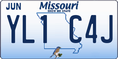 MO license plate YL1C4J
