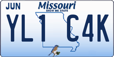 MO license plate YL1C4K