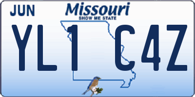 MO license plate YL1C4Z