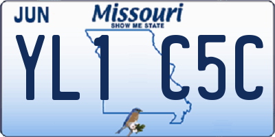 MO license plate YL1C5C