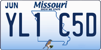 MO license plate YL1C5D