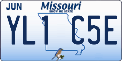 MO license plate YL1C5E