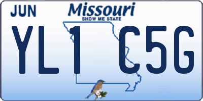 MO license plate YL1C5G
