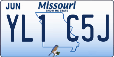 MO license plate YL1C5J