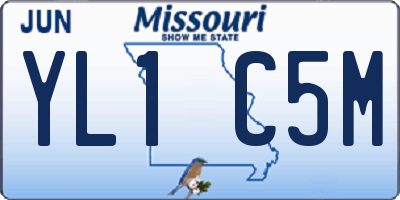 MO license plate YL1C5M