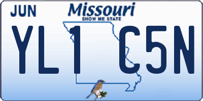 MO license plate YL1C5N