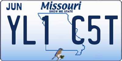 MO license plate YL1C5T