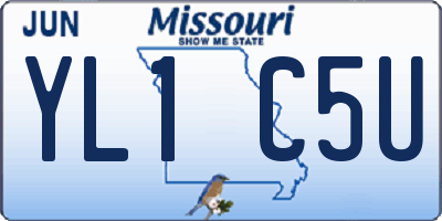 MO license plate YL1C5U