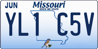 MO license plate YL1C5V