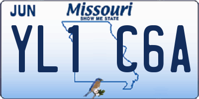 MO license plate YL1C6A