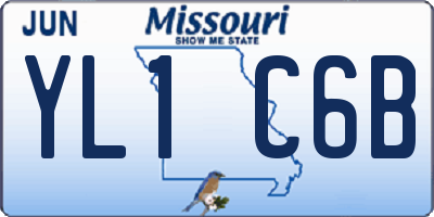 MO license plate YL1C6B