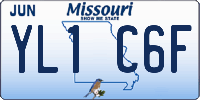 MO license plate YL1C6F