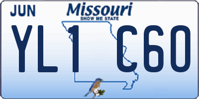 MO license plate YL1C6O