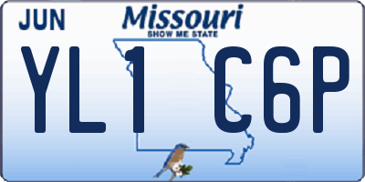 MO license plate YL1C6P