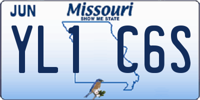 MO license plate YL1C6S