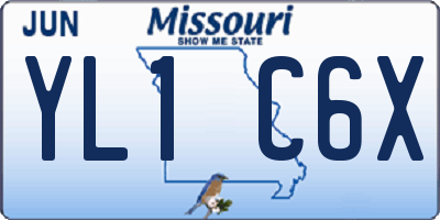 MO license plate YL1C6X