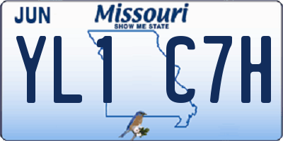 MO license plate YL1C7H
