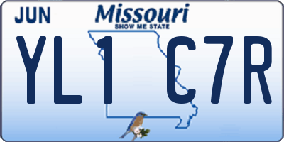 MO license plate YL1C7R
